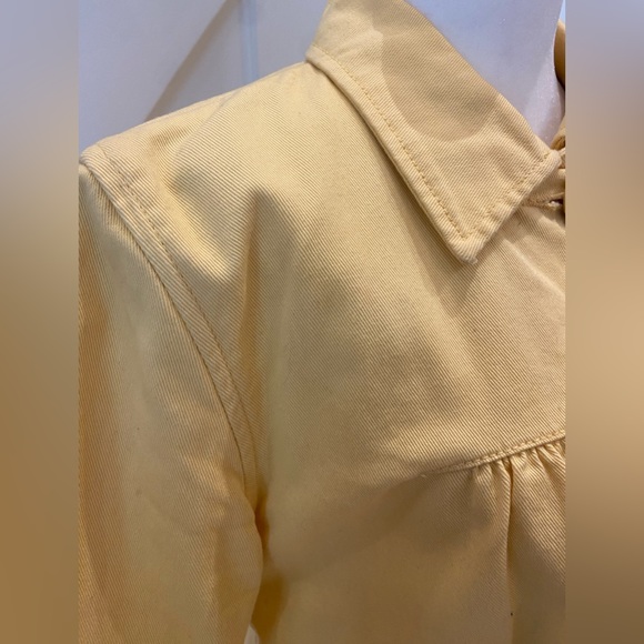 Yellow Cropped Denim Jacket - Picture 3 of 12